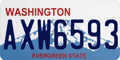 WA license plate AXW6593