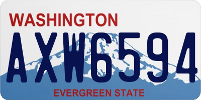 WA license plate AXW6594