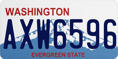 WA license plate AXW6596