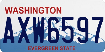 WA license plate AXW6597