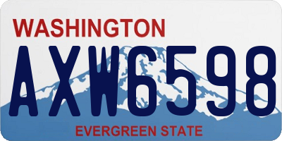 WA license plate AXW6598
