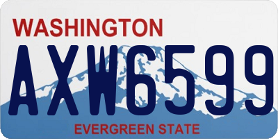 WA license plate AXW6599