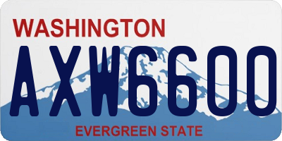 WA license plate AXW6600