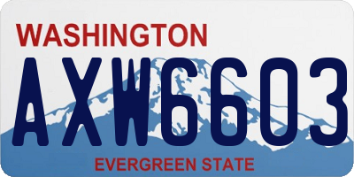 WA license plate AXW6603