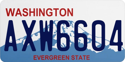 WA license plate AXW6604