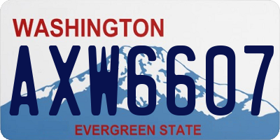 WA license plate AXW6607