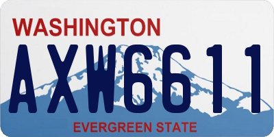 WA license plate AXW6611