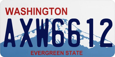 WA license plate AXW6612