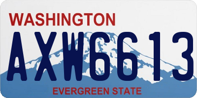 WA license plate AXW6613