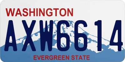 WA license plate AXW6614