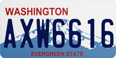 WA license plate AXW6616