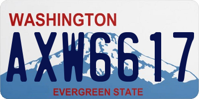 WA license plate AXW6617
