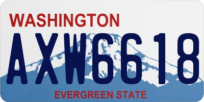 WA license plate AXW6618