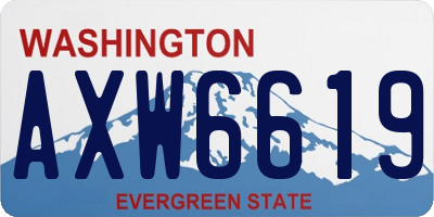 WA license plate AXW6619