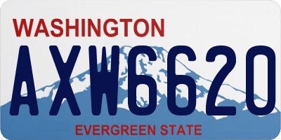 WA license plate AXW6620