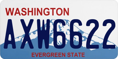 WA license plate AXW6622