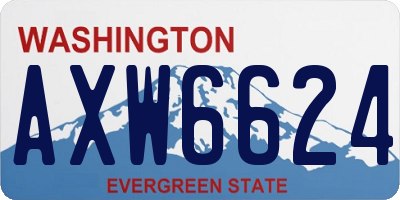 WA license plate AXW6624