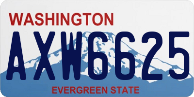 WA license plate AXW6625