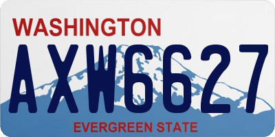 WA license plate AXW6627