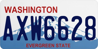 WA license plate AXW6628