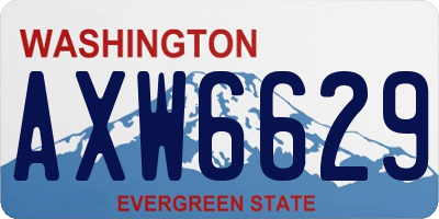 WA license plate AXW6629