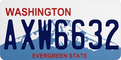 WA license plate AXW6632