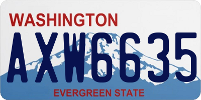 WA license plate AXW6635