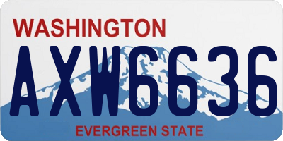 WA license plate AXW6636