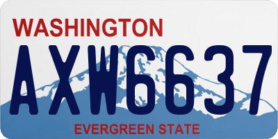WA license plate AXW6637