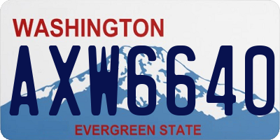 WA license plate AXW6640