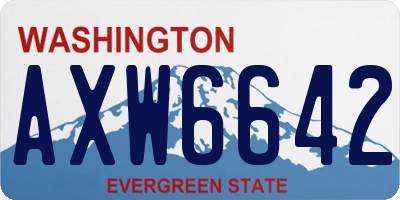 WA license plate AXW6642