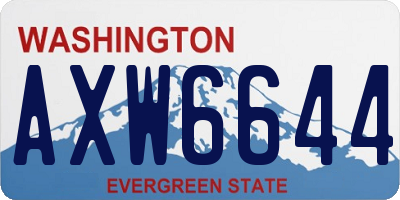 WA license plate AXW6644