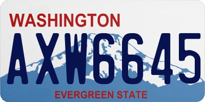 WA license plate AXW6645