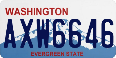 WA license plate AXW6646