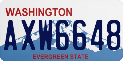WA license plate AXW6648