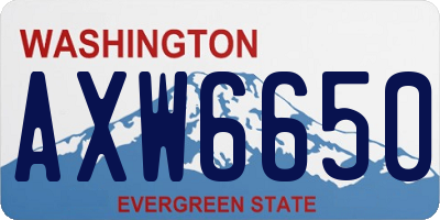 WA license plate AXW6650