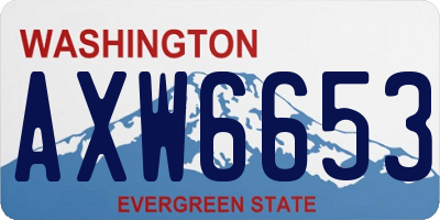 WA license plate AXW6653
