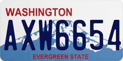 WA license plate AXW6654