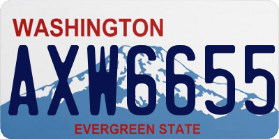 WA license plate AXW6655