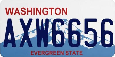 WA license plate AXW6656