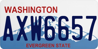 WA license plate AXW6657