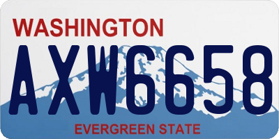 WA license plate AXW6658