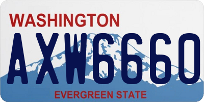 WA license plate AXW6660