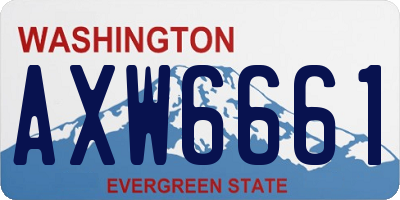 WA license plate AXW6661