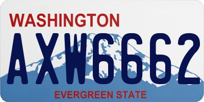 WA license plate AXW6662