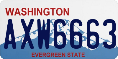 WA license plate AXW6663