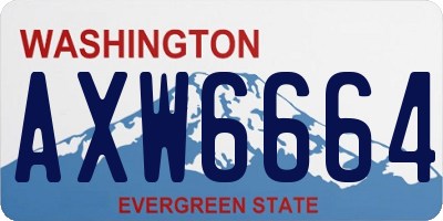 WA license plate AXW6664