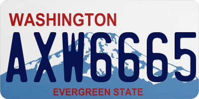 WA license plate AXW6665
