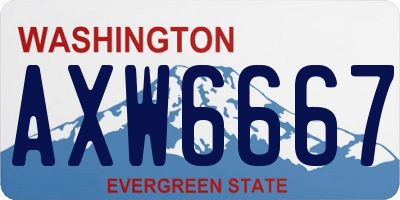 WA license plate AXW6667