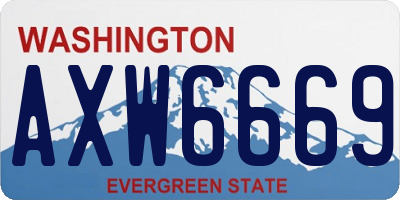 WA license plate AXW6669